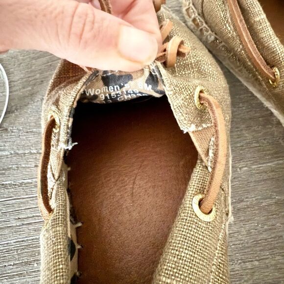 Sperry Espadrille Flat in Tan Canvas - Size 6 - Picture 8 of 8